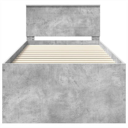 Bed Frame Concrete Grey 90 x 190 cm Engineered Wood