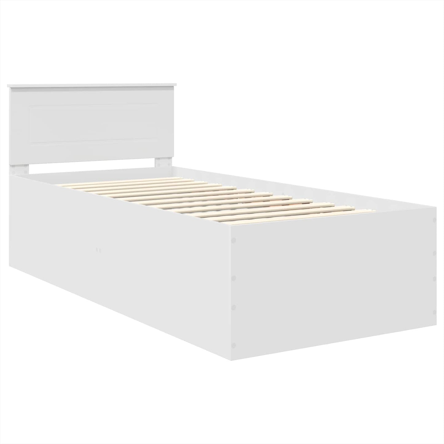 Bed Frame with Headboard White 75 x 190 cm Engineered Wood
