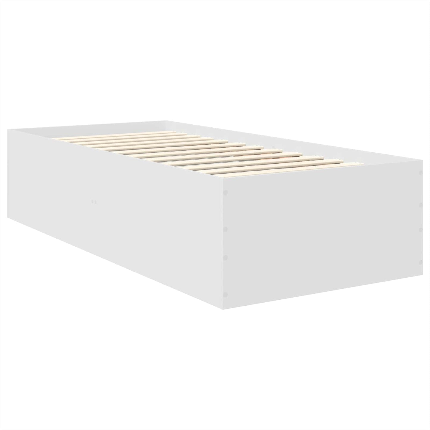 Bed Frame with Headboard White 75 x 190 cm Engineered Wood