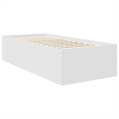 Bed Frame with Headboard White 75 x 190 cm Engineered Wood