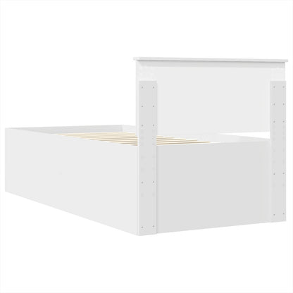 Bed Frame with Headboard White 75 x 190 cm Engineered Wood