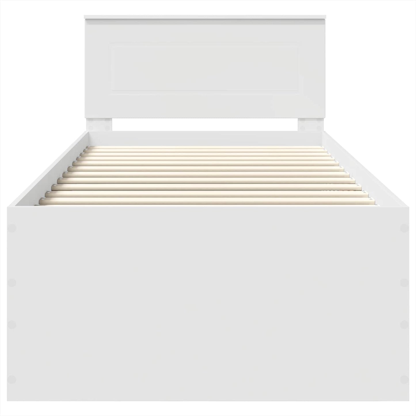 Bed Frame with Headboard White 75 x 190 cm Engineered Wood