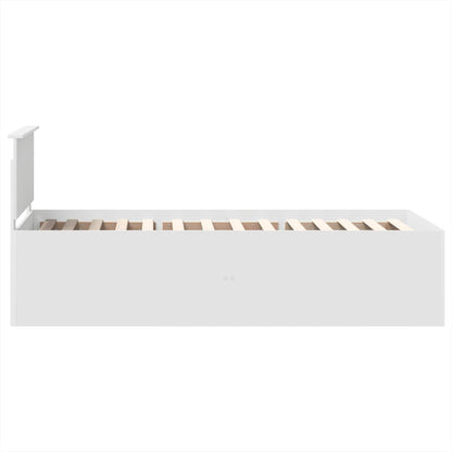 Bed Frame with Headboard White 75 x 190 cm Engineered Wood