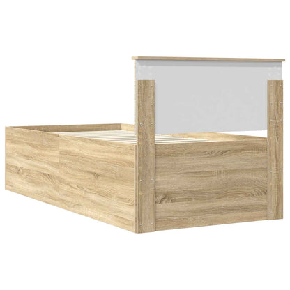Bed Frame with Headboard Sonoma Oak 75 x 190 cm Engineered Wood