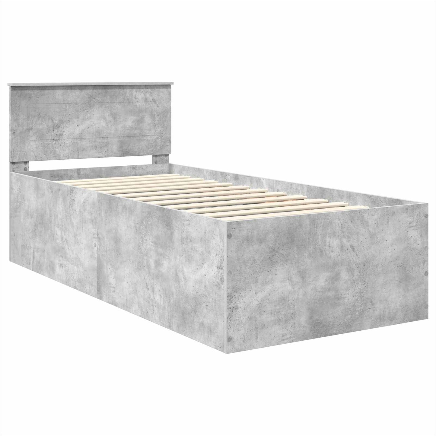 Bed Frame Concrete Grey 75 x 190 cm Engineered Wood