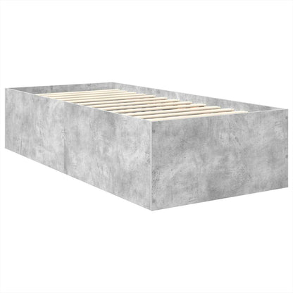 Bed Frame Concrete Grey 75 x 190 cm Engineered Wood