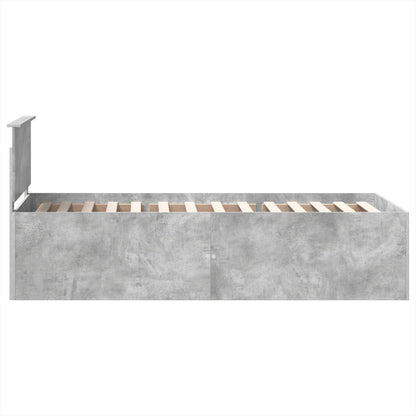 Bed Frame Concrete Grey 75 x 190 cm Engineered Wood