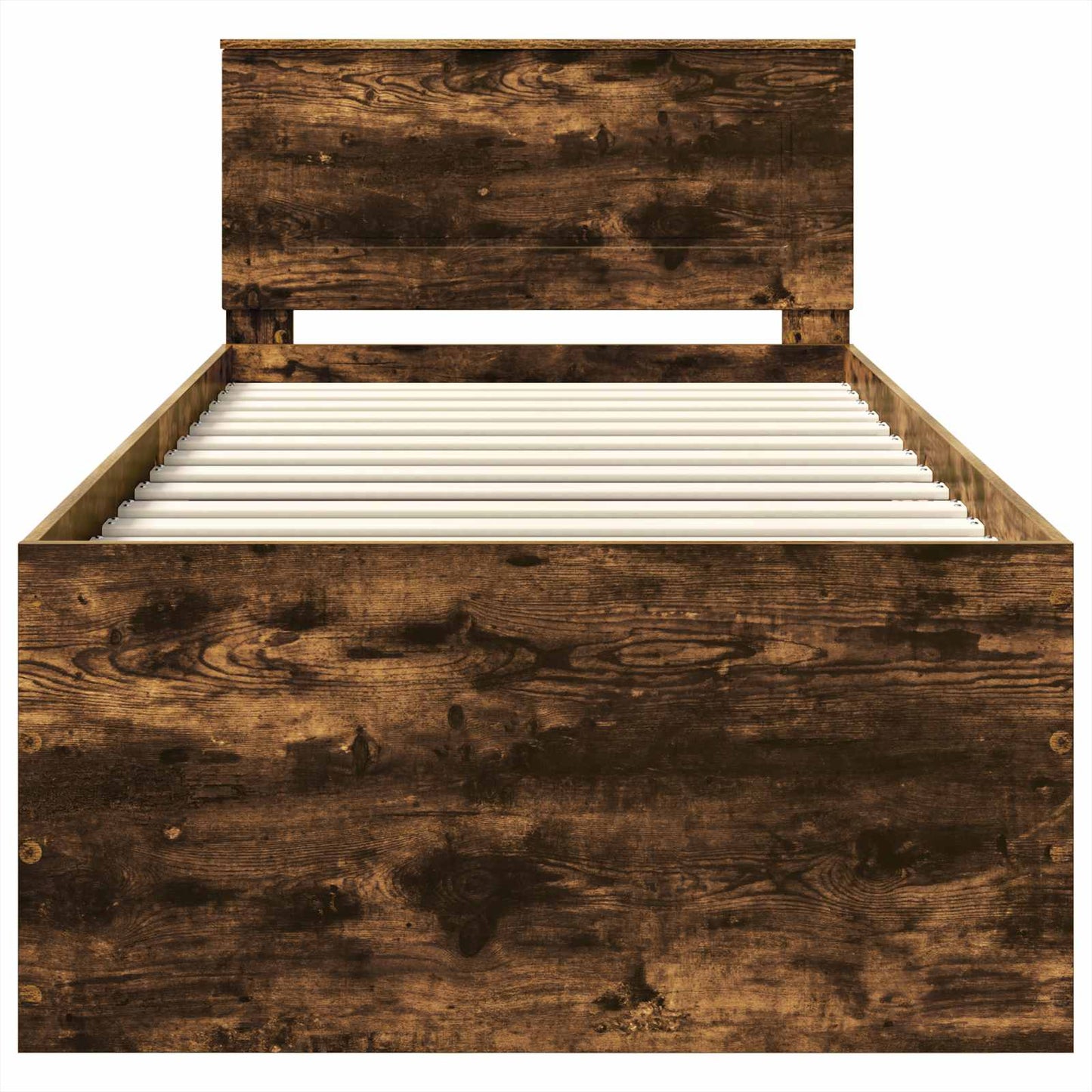 Bed Frame with Headboard Smoked Oak 75 x 190 cm Engineered Wood