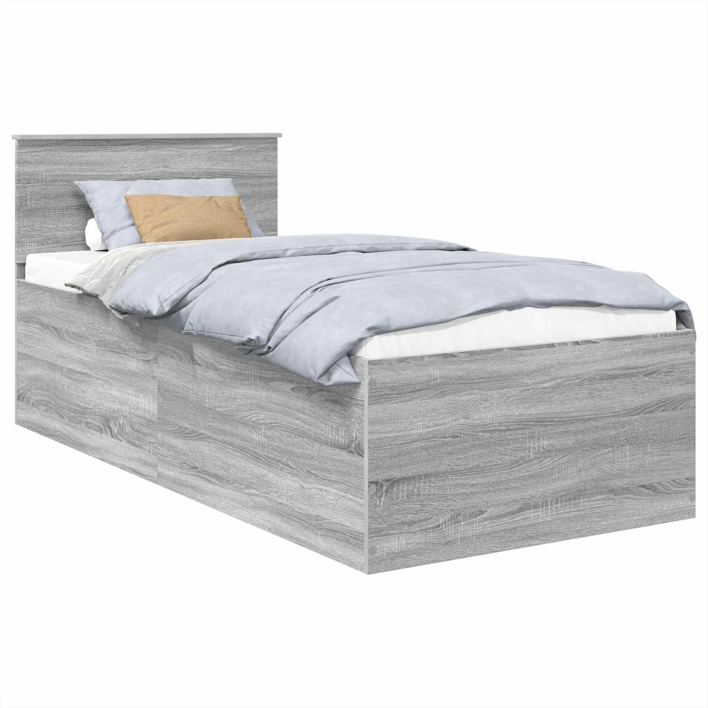 Bed Frame Grey Sonoma 75 x 190 cm Engineered Wood
