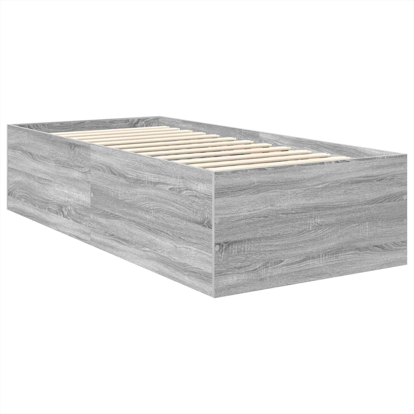 Bed Frame Grey Sonoma 75 x 190 cm Engineered Wood