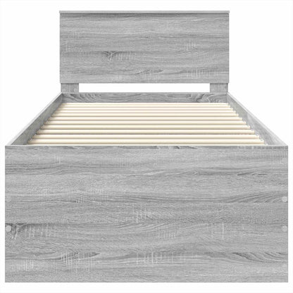 Bed Frame Grey Sonoma 75 x 190 cm Engineered Wood