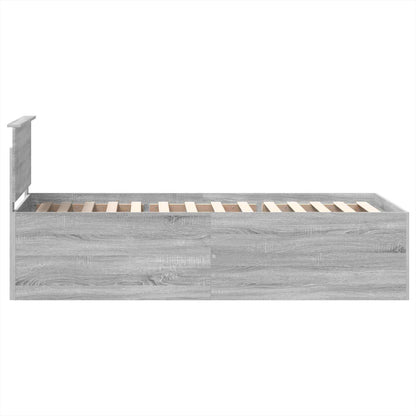 Bed Frame Grey Sonoma 75 x 190 cm Engineered Wood