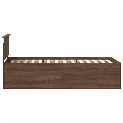 Bed Frame with Headboard Brown Oak 75 x 190 cm Engineered Wood