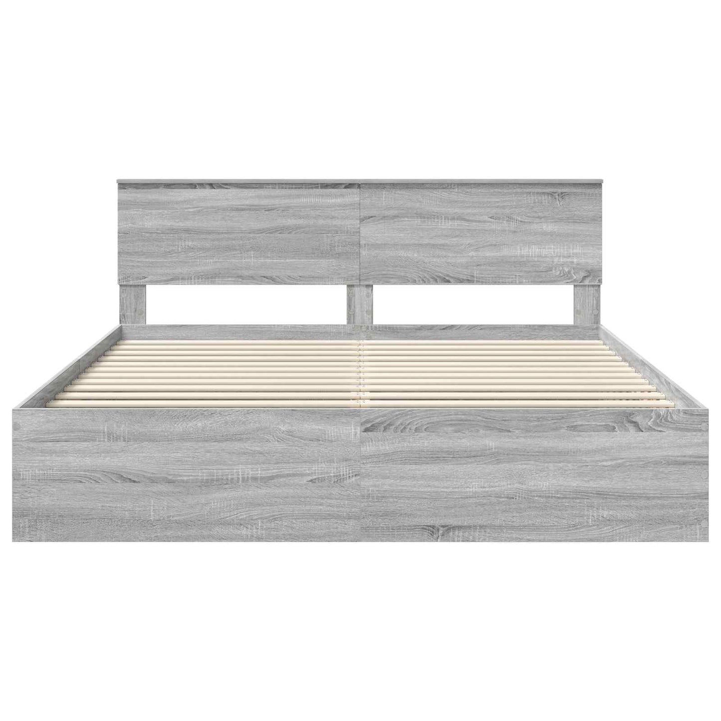 Bed Frame Grey Sonoma 200 x 200 cm Engineered Wood