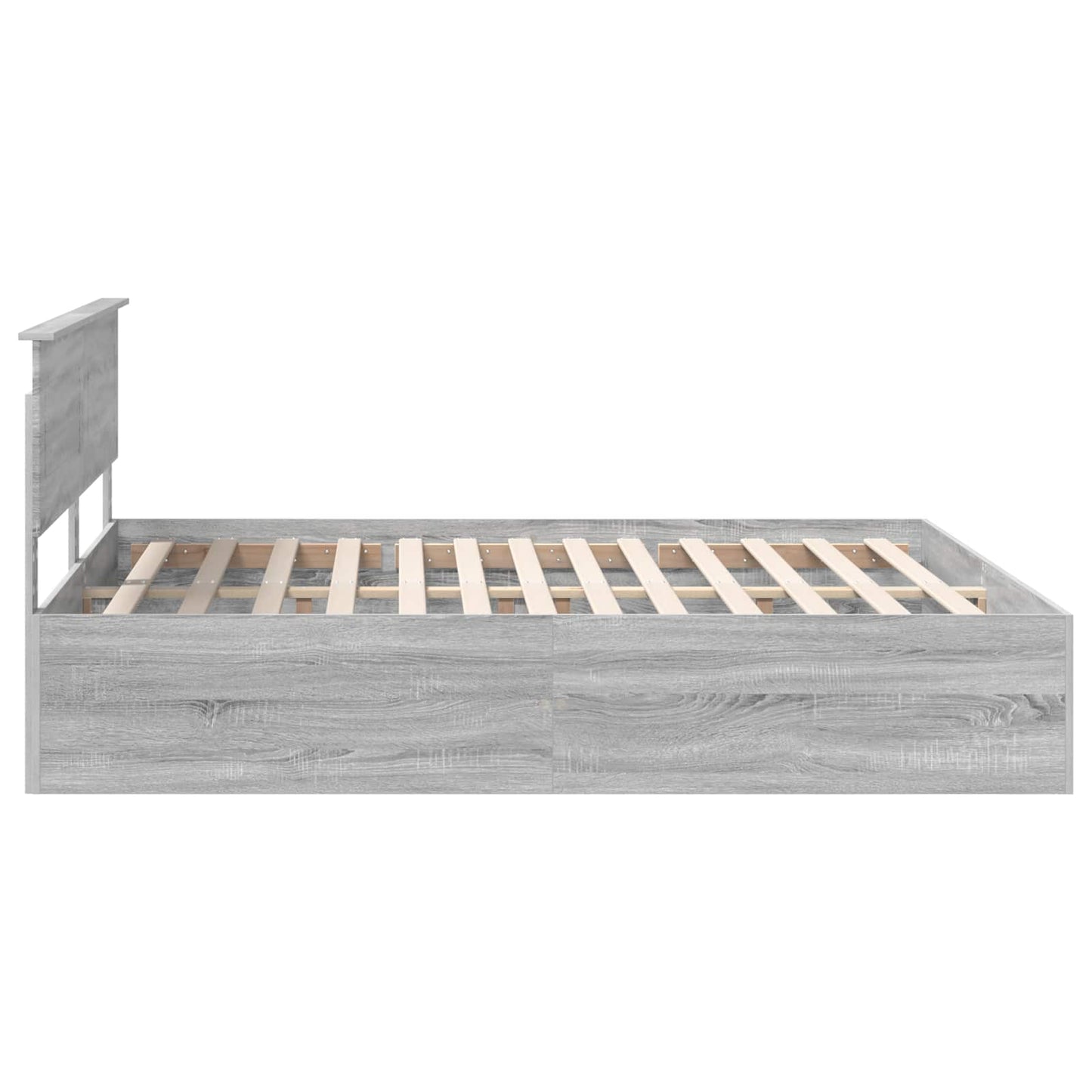 Bed Frame Grey Sonoma 200 x 200 cm Engineered Wood