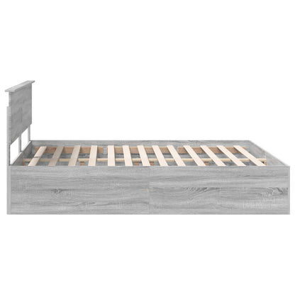 Bed Frame Grey Sonoma 200 x 200 cm Engineered Wood