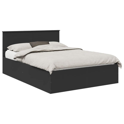 Bed Frame with Headboard Black 150 x 200 cm Engineered Wood