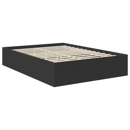 Bed Frame with Headboard Black 150 x 200 cm Engineered Wood