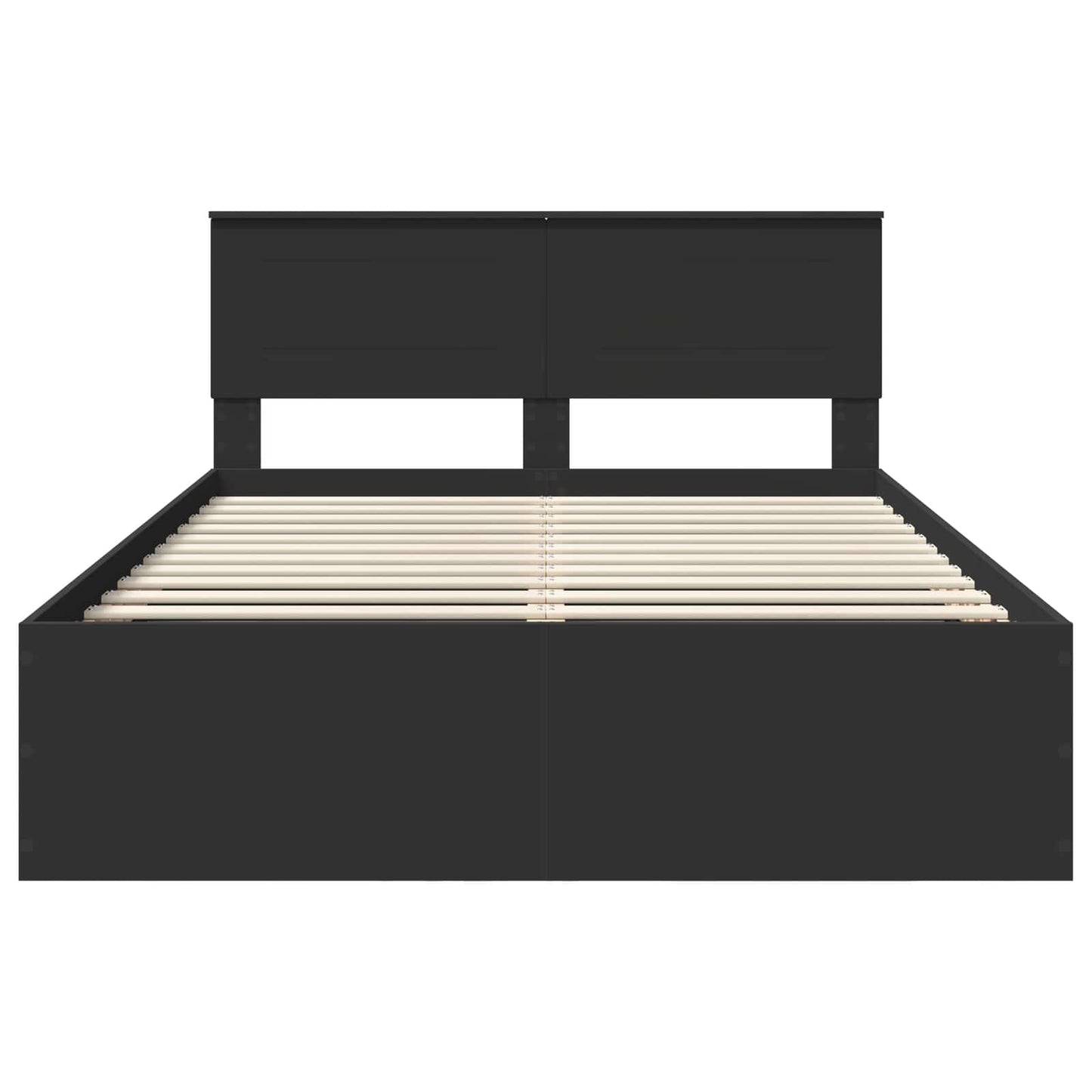 Bed Frame with Headboard Black 150 x 200 cm Engineered Wood