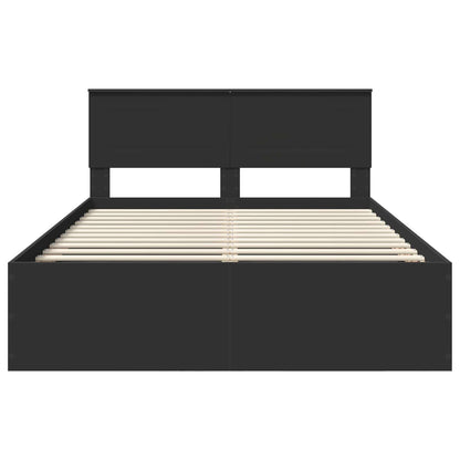 Bed Frame with Headboard Black 150 x 200 cm Engineered Wood