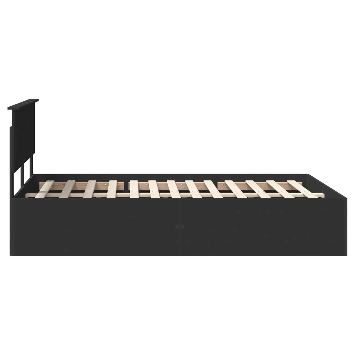 Bed Frame with Headboard Black 150 x 200 cm Engineered Wood