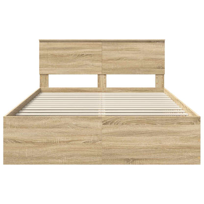 Bed Frame Sonoma Oak 150 x 200 cm Engineered Wood