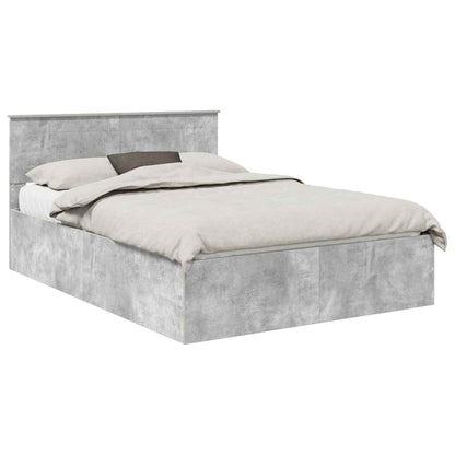 Bed Frame Concrete Grey 150 x 200 cm Engineered Wood