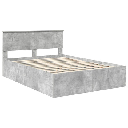Bed Frame Concrete Grey 150 x 200 cm Engineered Wood