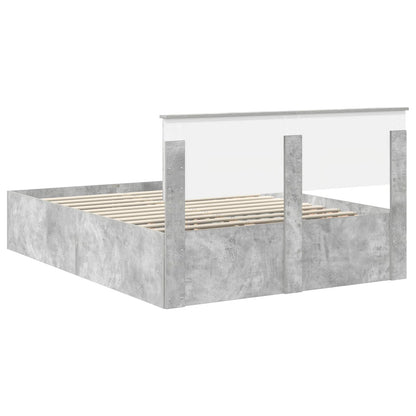Bed Frame Concrete Grey 150 x 200 cm Engineered Wood