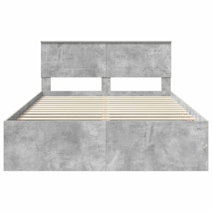 Bed Frame Concrete Grey 150 x 200 cm Engineered Wood