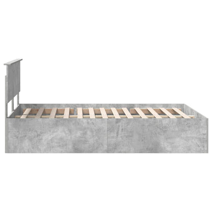 Bed Frame Concrete Grey 150 x 200 cm Engineered Wood