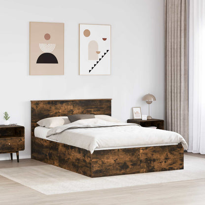 Bed Frame Smoked Oak 150 x 200 cm Engineered Wood