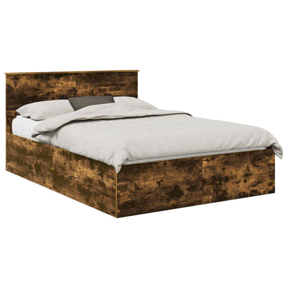 Bed Frame Smoked Oak 150 x 200 cm Engineered Wood