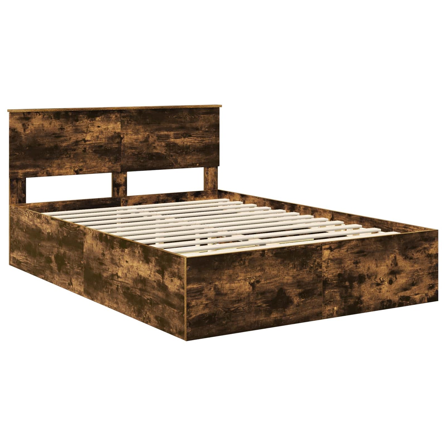 Bed Frame Smoked Oak 150 x 200 cm Engineered Wood