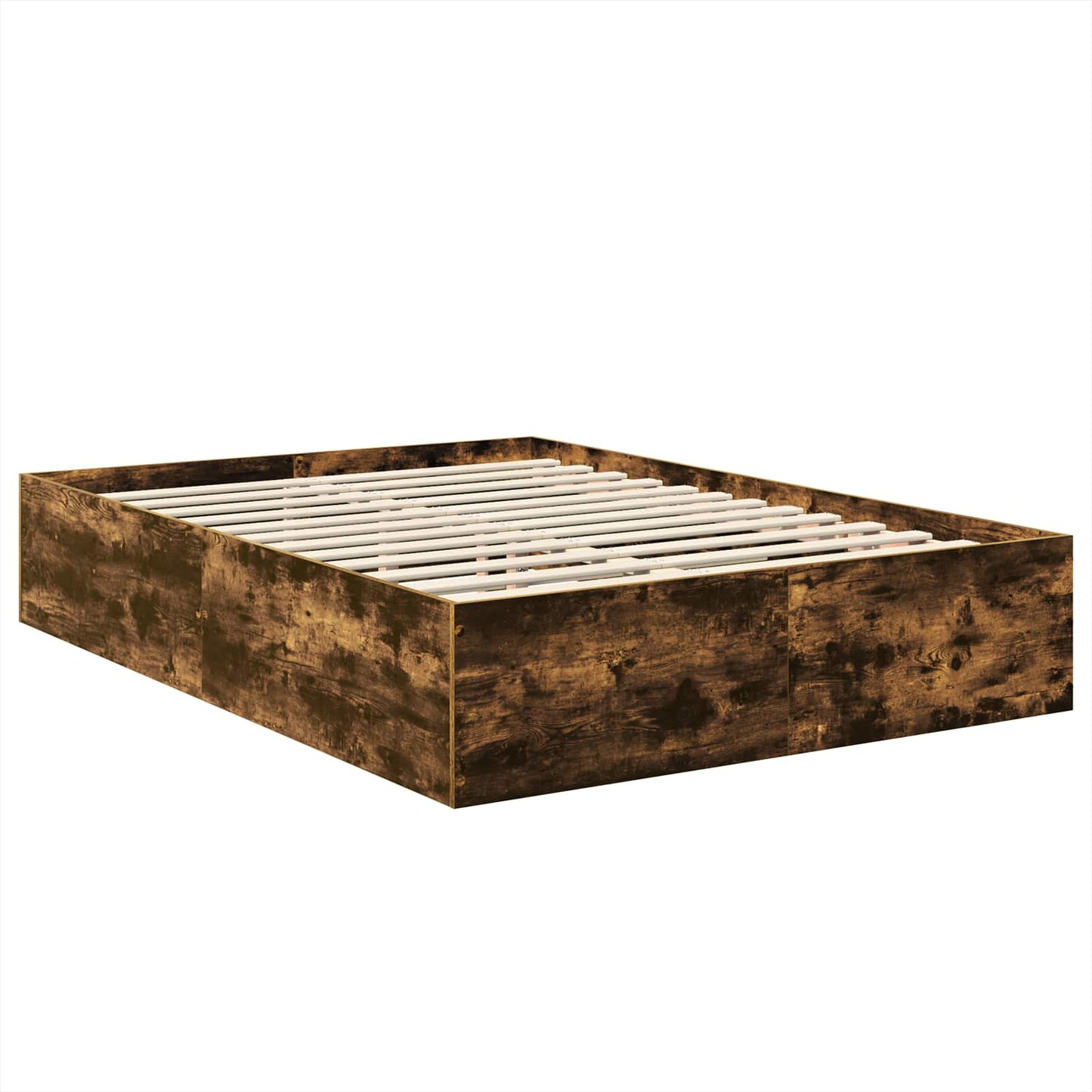 Bed Frame Smoked Oak 150 x 200 cm Engineered Wood
