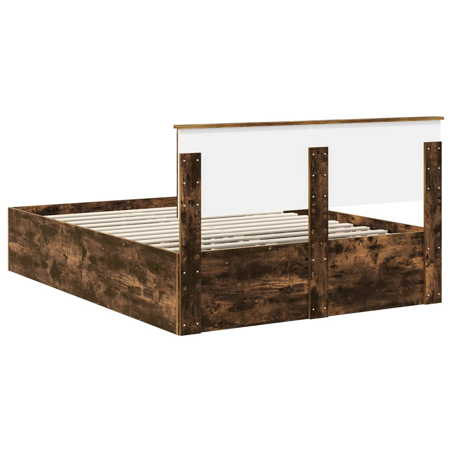 Bed Frame Smoked Oak 150 x 200 cm Engineered Wood