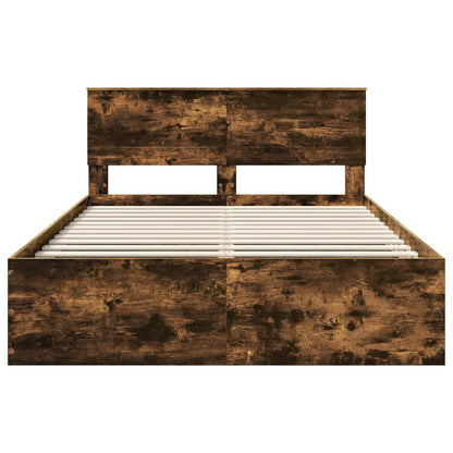 Bed Frame Smoked Oak 150 x 200 cm Engineered Wood