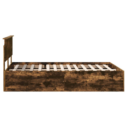Bed Frame Smoked Oak 150 x 200 cm Engineered Wood