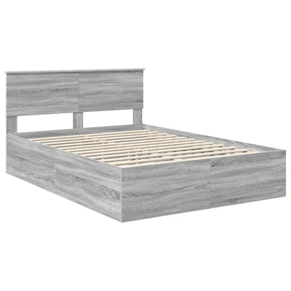 Bed Frame Grey Sonoma 150 x 200 cm Engineered Wood