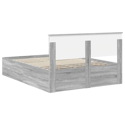 Bed Frame Grey Sonoma 150 x 200 cm Engineered Wood