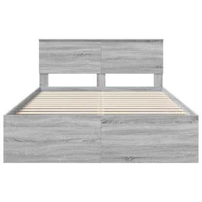 Bed Frame Grey Sonoma 150 x 200 cm Engineered Wood
