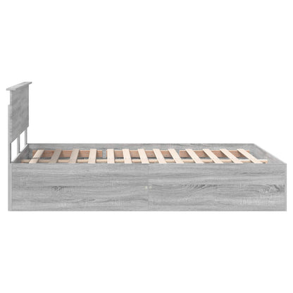 Bed Frame Grey Sonoma 150 x 200 cm Engineered Wood