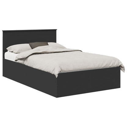 Bed Frame with Headboard Black 135 x 190 cm Engineered Wood