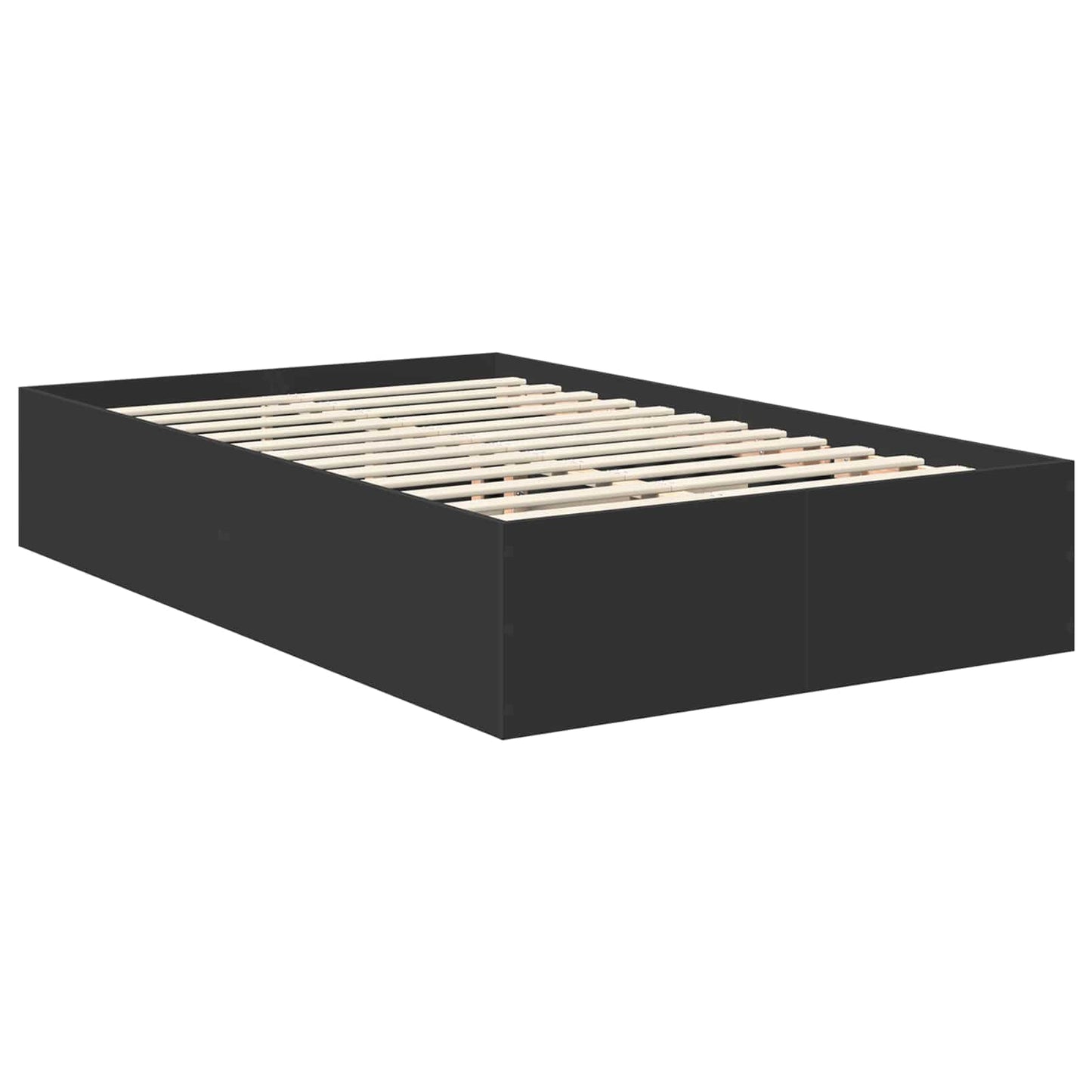 Bed Frame with Headboard Black 135 x 190 cm Engineered Wood