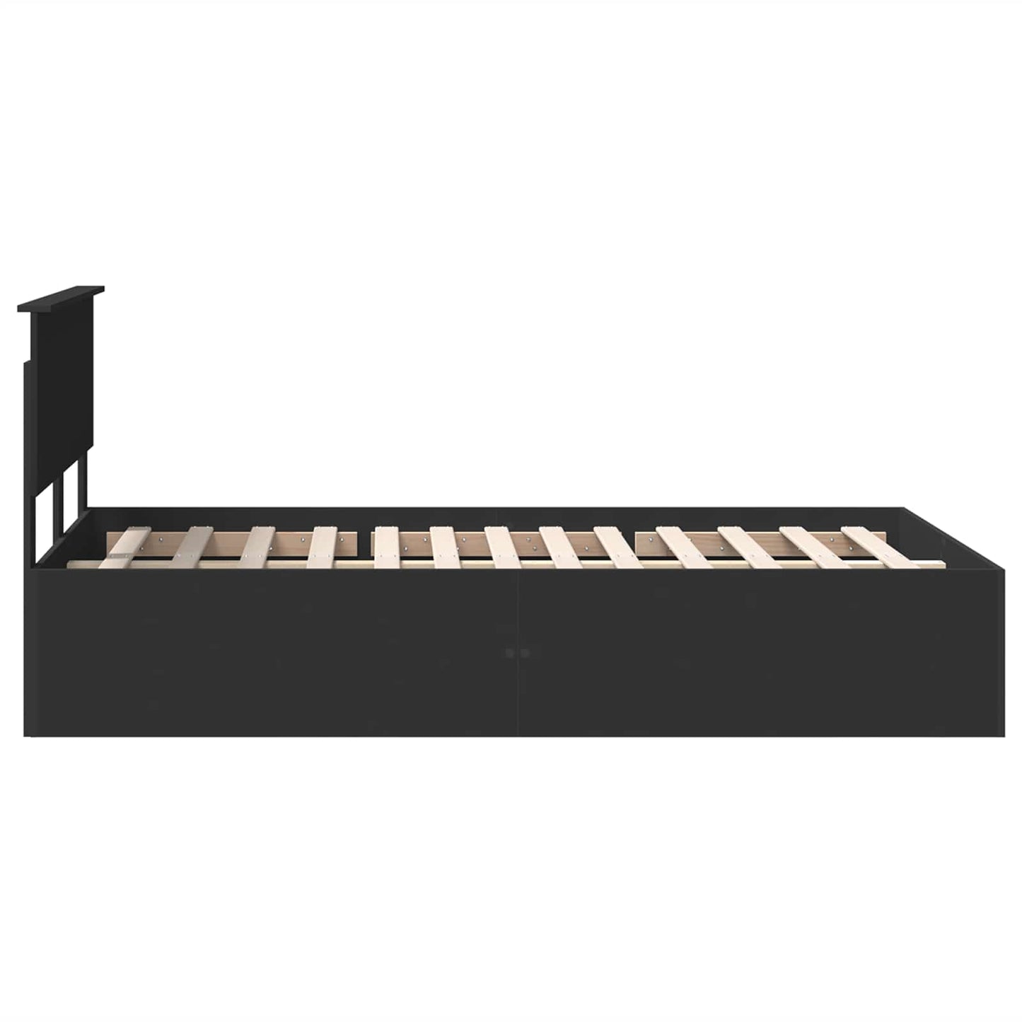 Bed Frame with Headboard Black 135 x 190 cm Engineered Wood