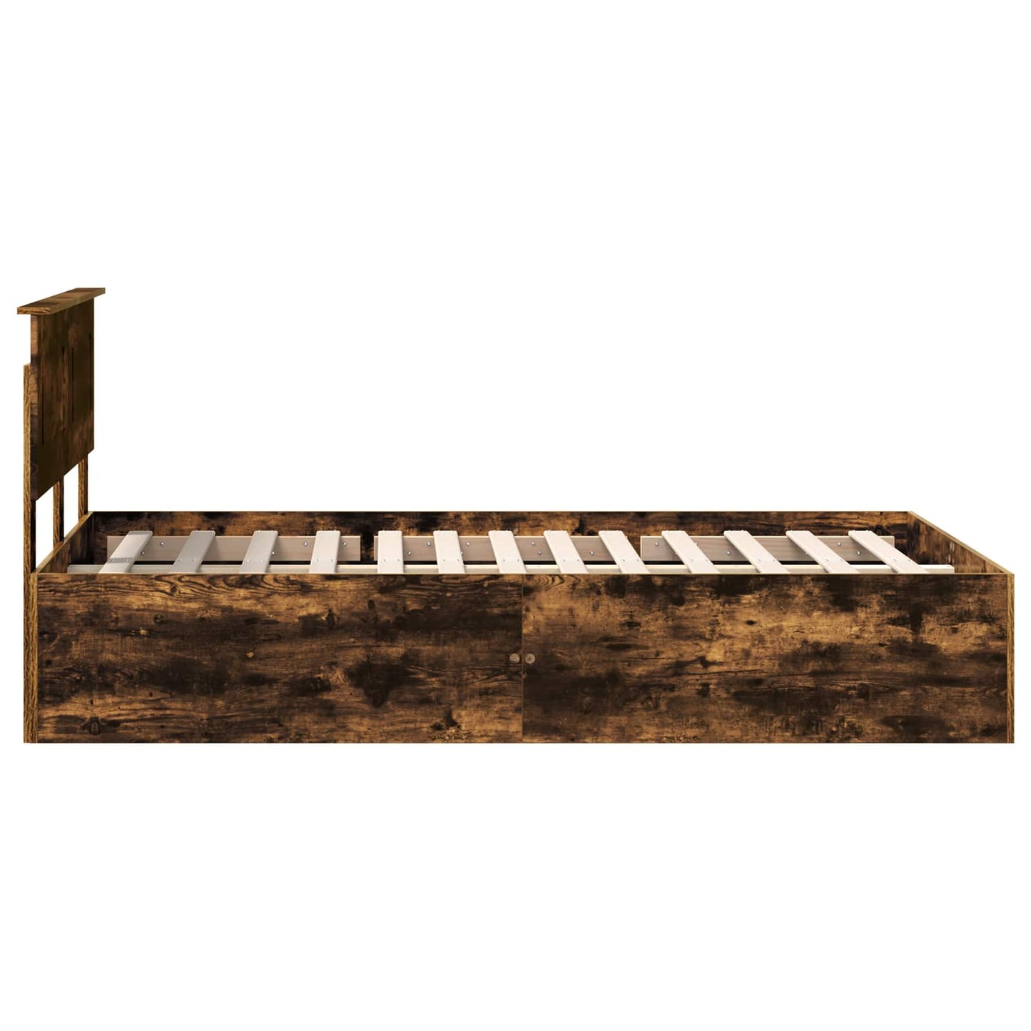 Bed Frame Smoked Oak 135 x 190 cm Engineered Wood