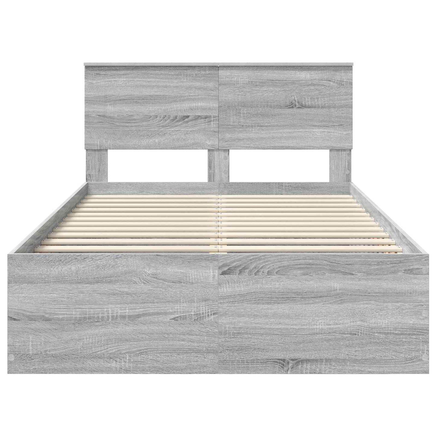 Bed Frame Grey Sonoma 135 x 190 cm Engineered Wood