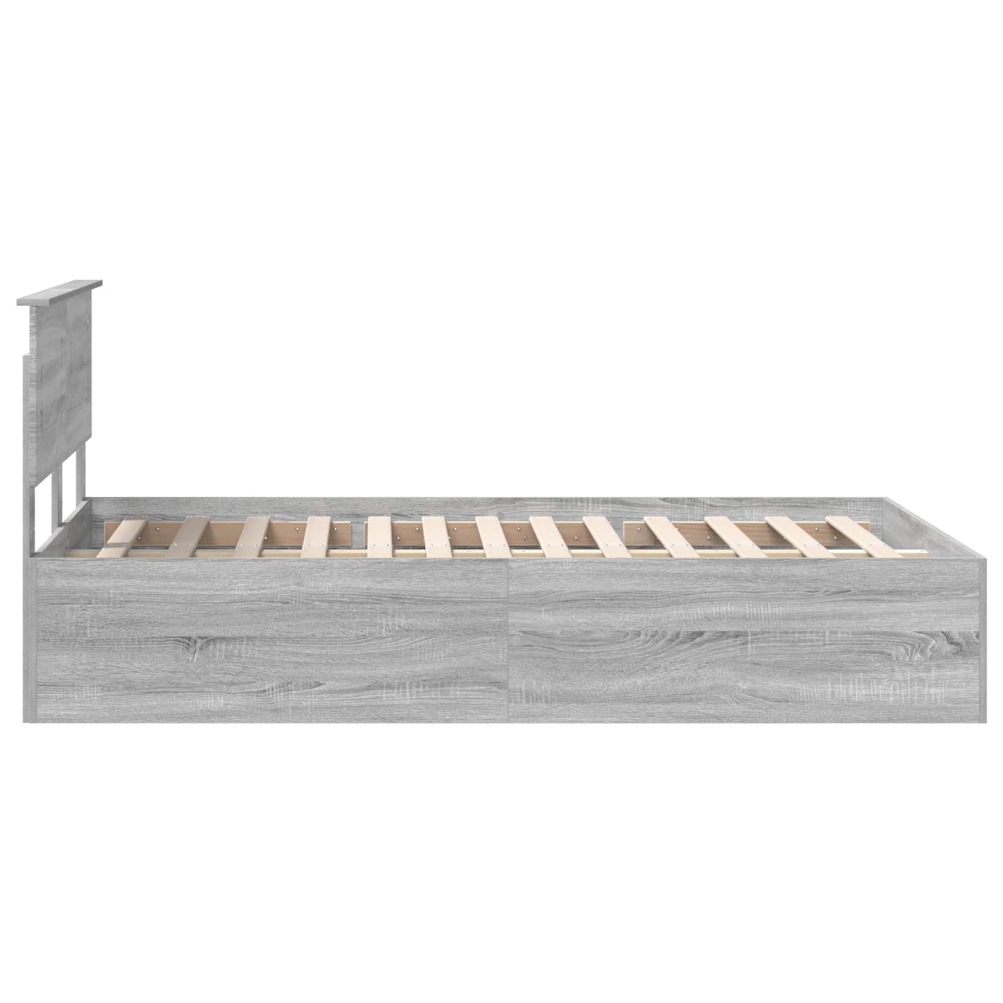 Bed Frame Grey Sonoma 135 x 190 cm Engineered Wood