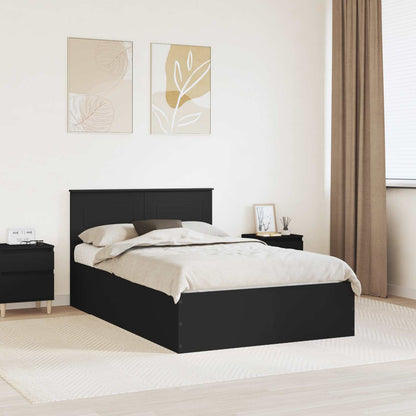 Bed Frame with Headboard Black 120 x 190 cm Engineered Wood