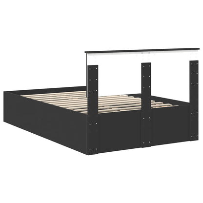 Bed Frame with Headboard Black 120 x 190 cm Engineered Wood
